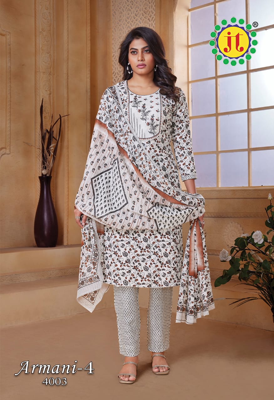 Jt Armani Vol 4 Printed Cotton Dress Material Catalog
